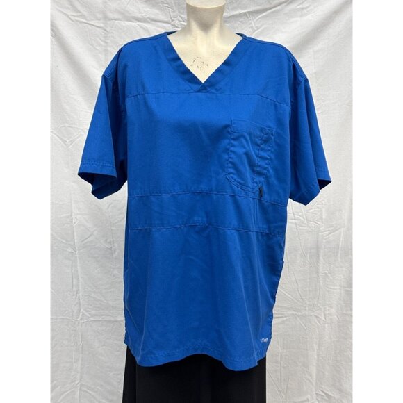 Grey's Anatomy Professional Wear by Barco Blue Active V-Neck Scrub‎ Top Size L - Picture 1 of 9